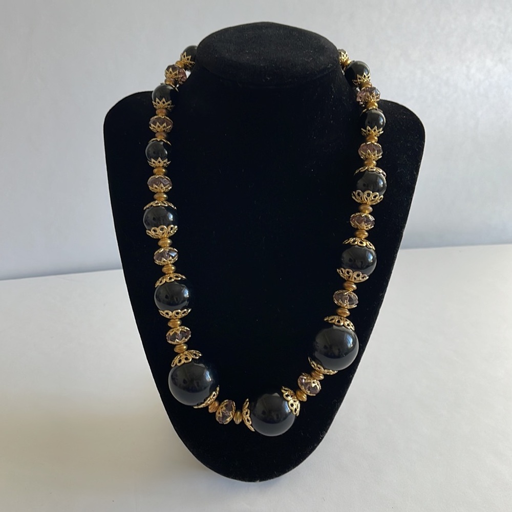 Black & Gold bauble necklace